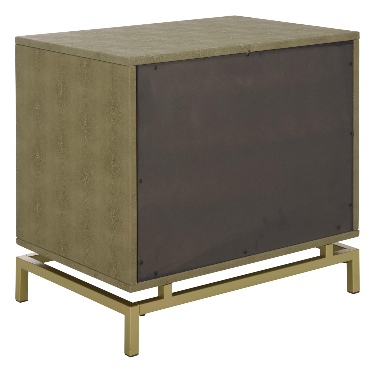 Faux Shagreen & Metal 1-Drawer Nightstand