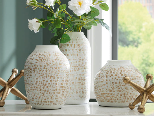 Metal Vases with Decorative Objects, Set of 5