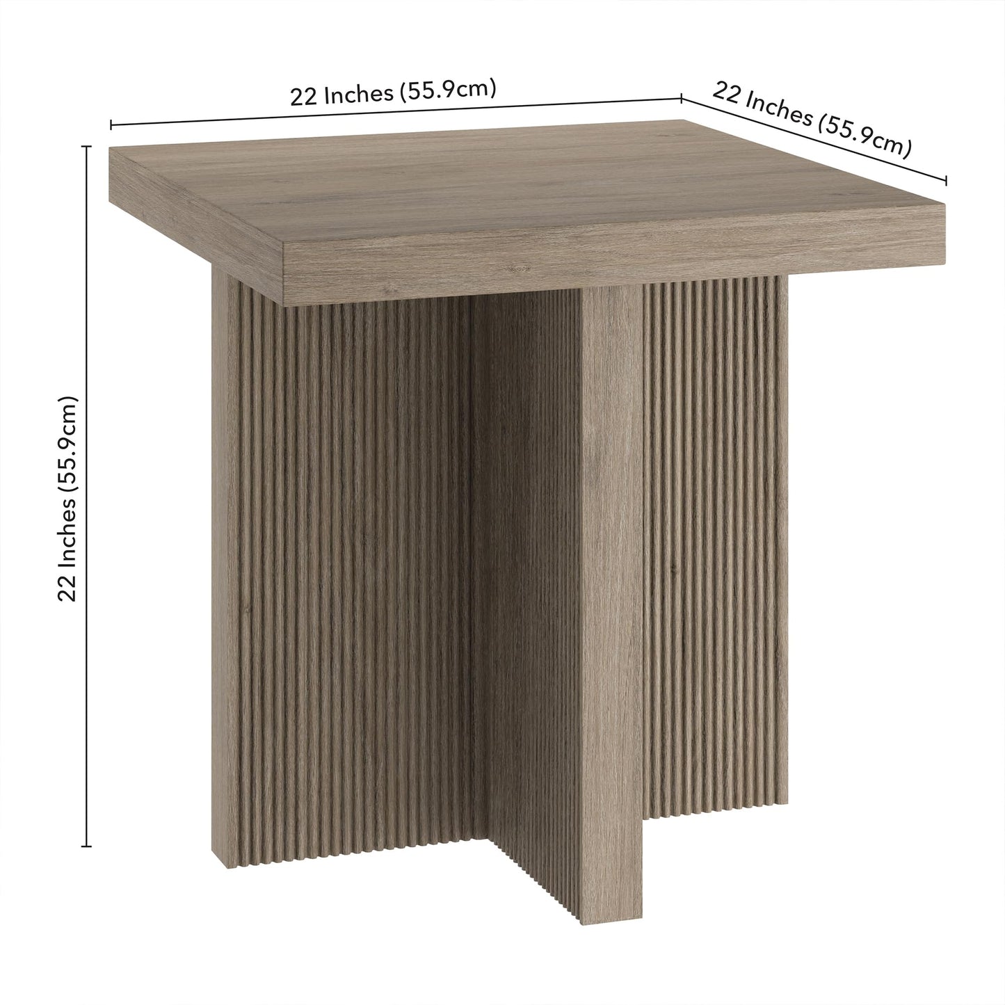 Wood Accent Table with Reeded Detail