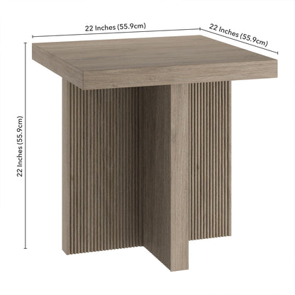 Wood Accent Table with Reeded Detail
