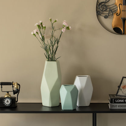 Geometric Ceramic Vases, Set of 3