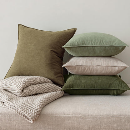 Linen Throw Pillow Covers, Set of 4
