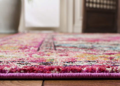 SAFAVIEH Monaco Collection Area Rug - 10' x 14', Pink & Multi, Non-Shedding & Easy to Clean, Distressed Medallion Design, Ideal for Living Room, Bedroom, Dining Space (MNC243D)