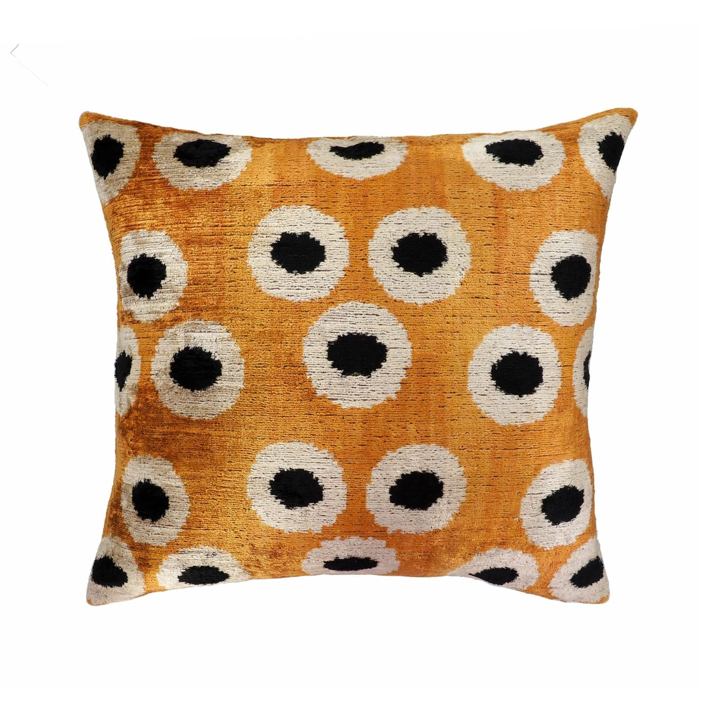 Orange Velvet Ikat Throw Pillow Cover 20 X 20