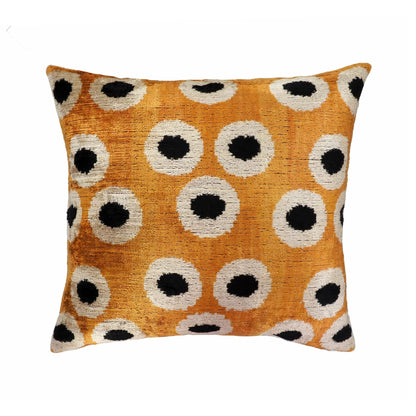 Orange Velvet Ikat Throw Pillow Cover 20 X 20