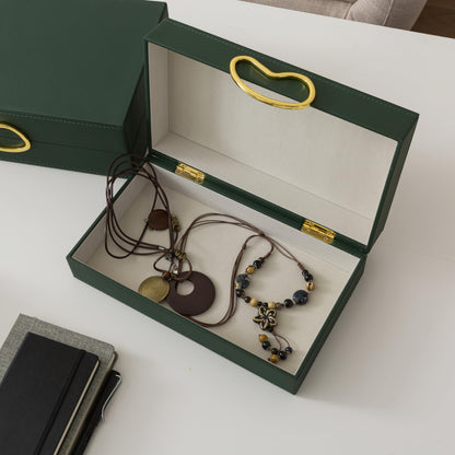 Pair of Faux Leather Decorative Boxes