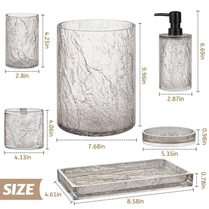 6 Piece Resin Bath Accessory Set