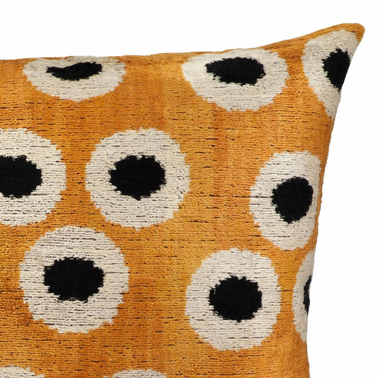 Orange Velvet Ikat Throw Pillow Cover 20 X 20
