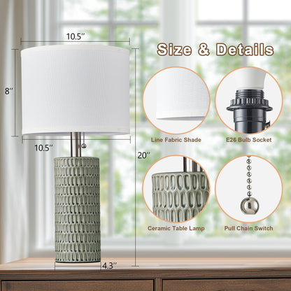 Ceramic Table Lamps, Set of 2