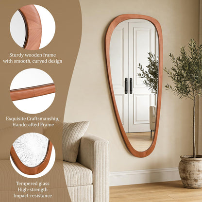 WallBeyond Asymmetrical Mirror, Irregular Mirror Full Length, Boho Wall Mirrors Decorative for Bedroom Living Room Entryway Hall, Mid Century Modern Decor 48" H x 22" W