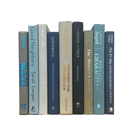 Blue Decorative Books, Set of 7