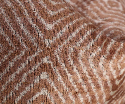 CANVELLO Luxury Handmade Velvet Throw Pillow - 16x24 inches, Down Feather Insert, Geometric Diamond Pattern in Brown, Tan, and White, Soft and Plush Cushion for Couch or Bed