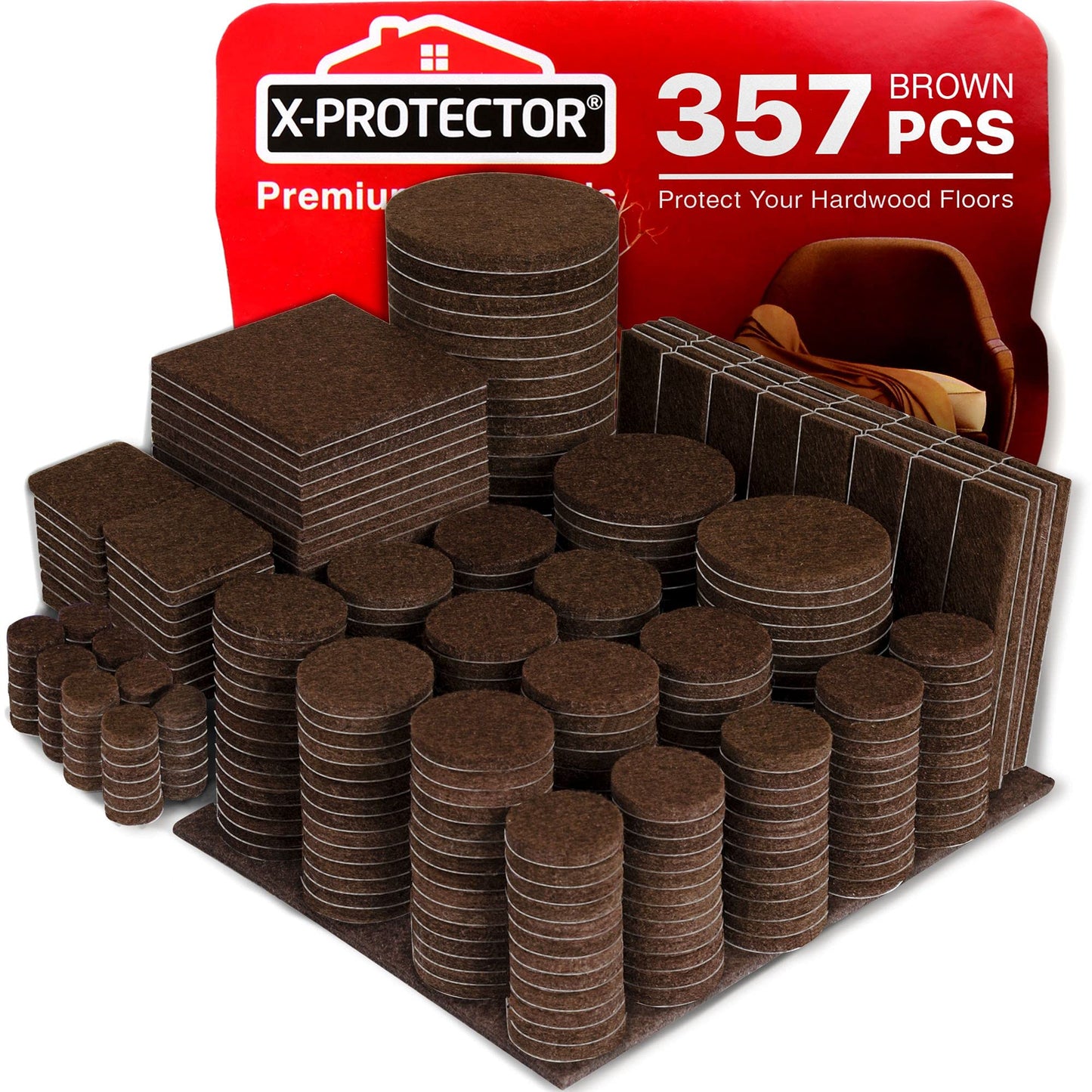 357 Piece Premium Felt Furniture Pads (Assorted Shapes & Sizes)