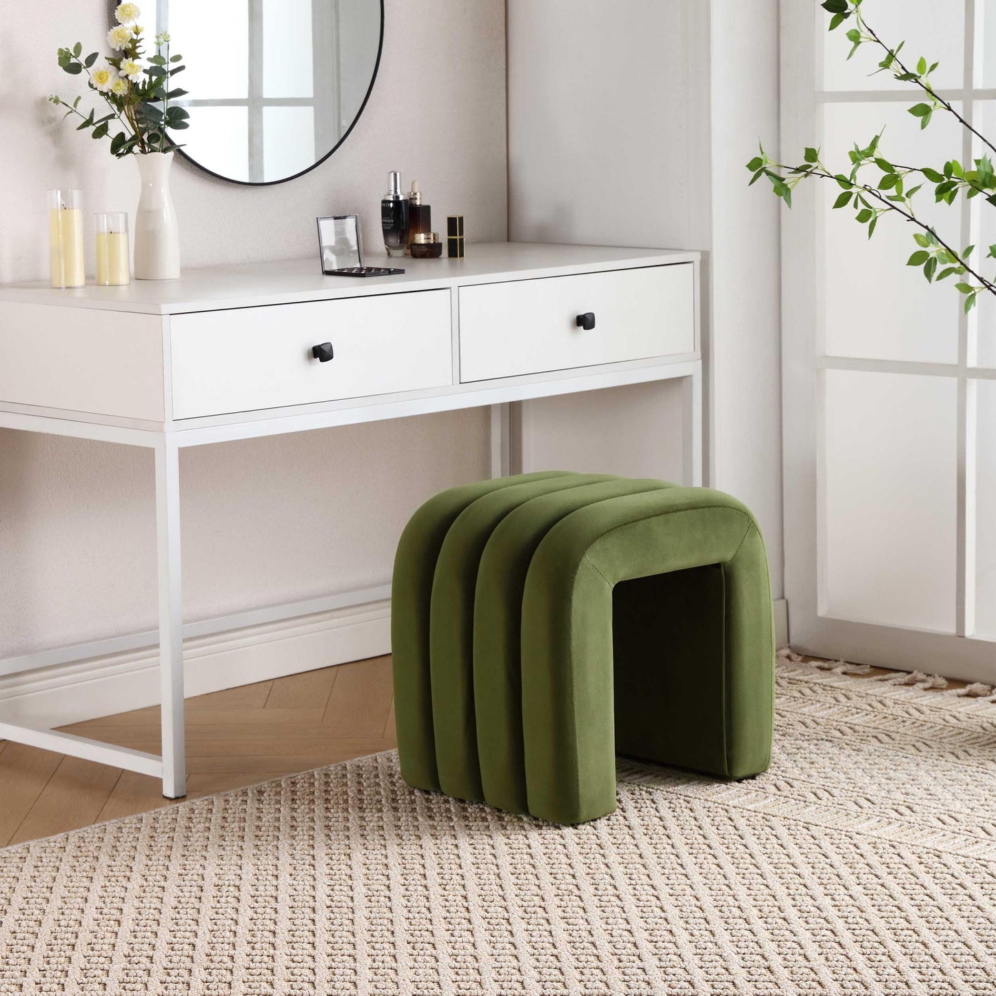Tufted Velvet Ottoman/Bench