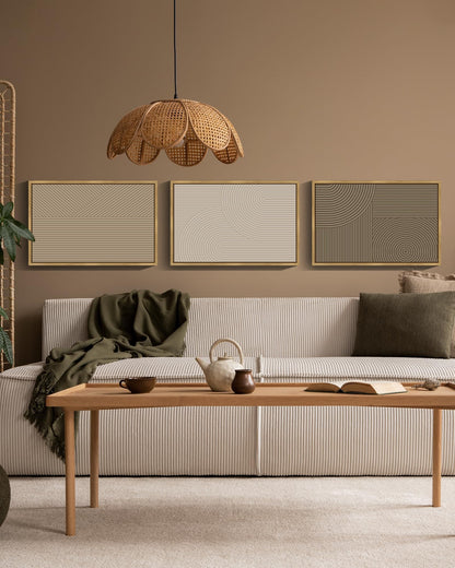 Framed Geometric Print on Canvas Wall Art, Set of 3