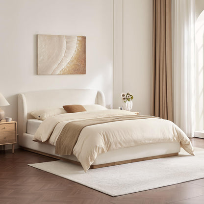 Upholstered Platform Queen Size Bed