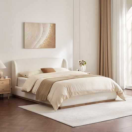 Upholstered Platform Queen Size Bed