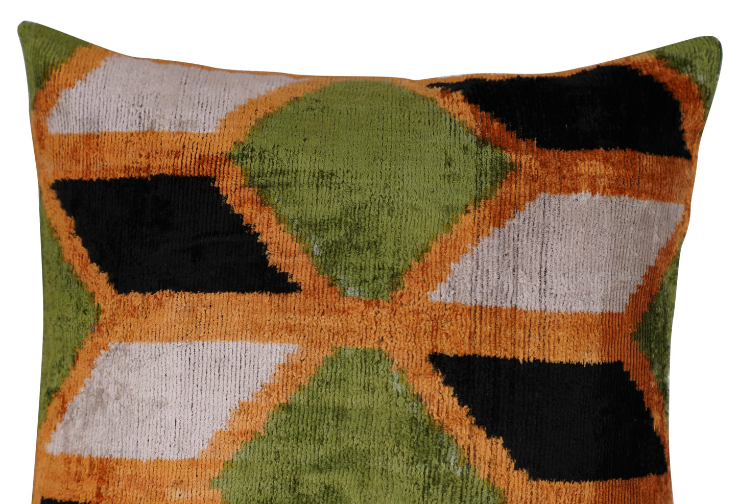 CANVELLO-Exquisite Down Pillow/Throw Cushion: Feather Pillows Elegance & Art | Iconic Throw Pillows with Ikat Design | Soft Velvet Silk (16"x16")