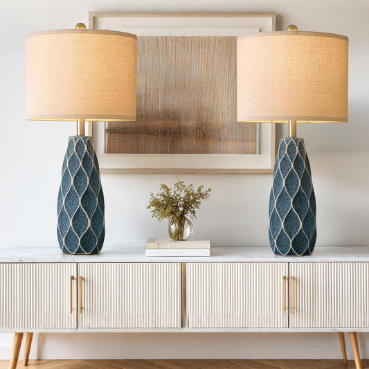 Ceramic Table Lamps, Set of 2