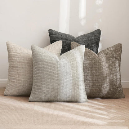 Chenille Throw Pillow Covers, Set of 4