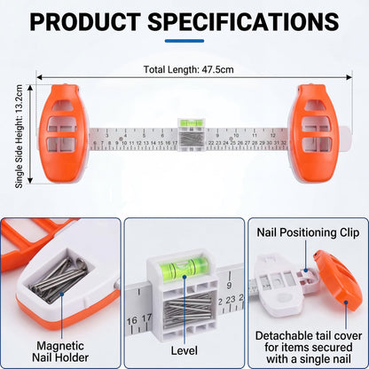 3-in-1 Picture Hanging Tool with Level Ruler