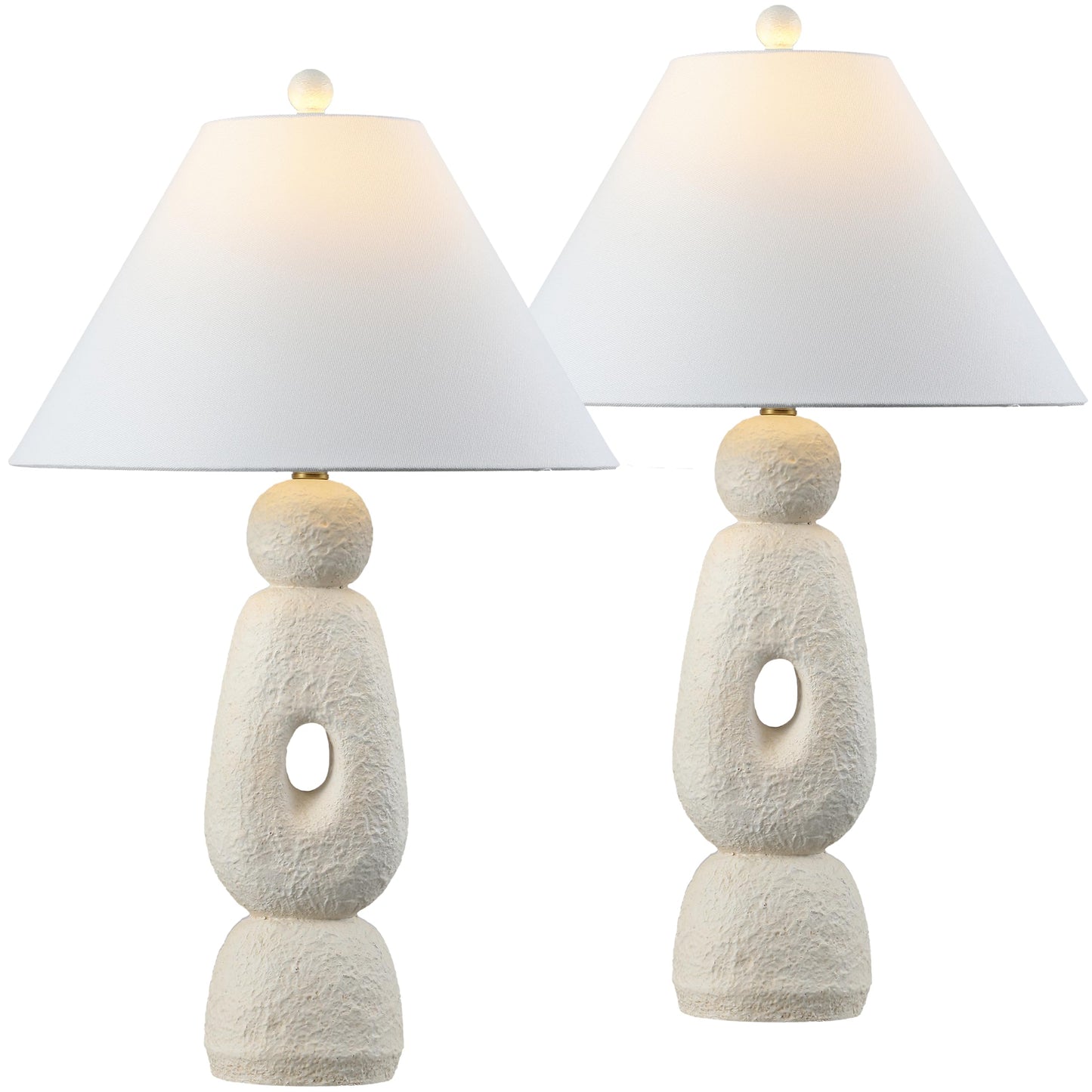 Textured Resin Table Lamps, Set of 2
