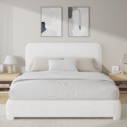 Upholstered Platform Queen Size Bed