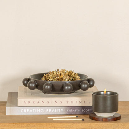Black Stoneware Decorative Bowl