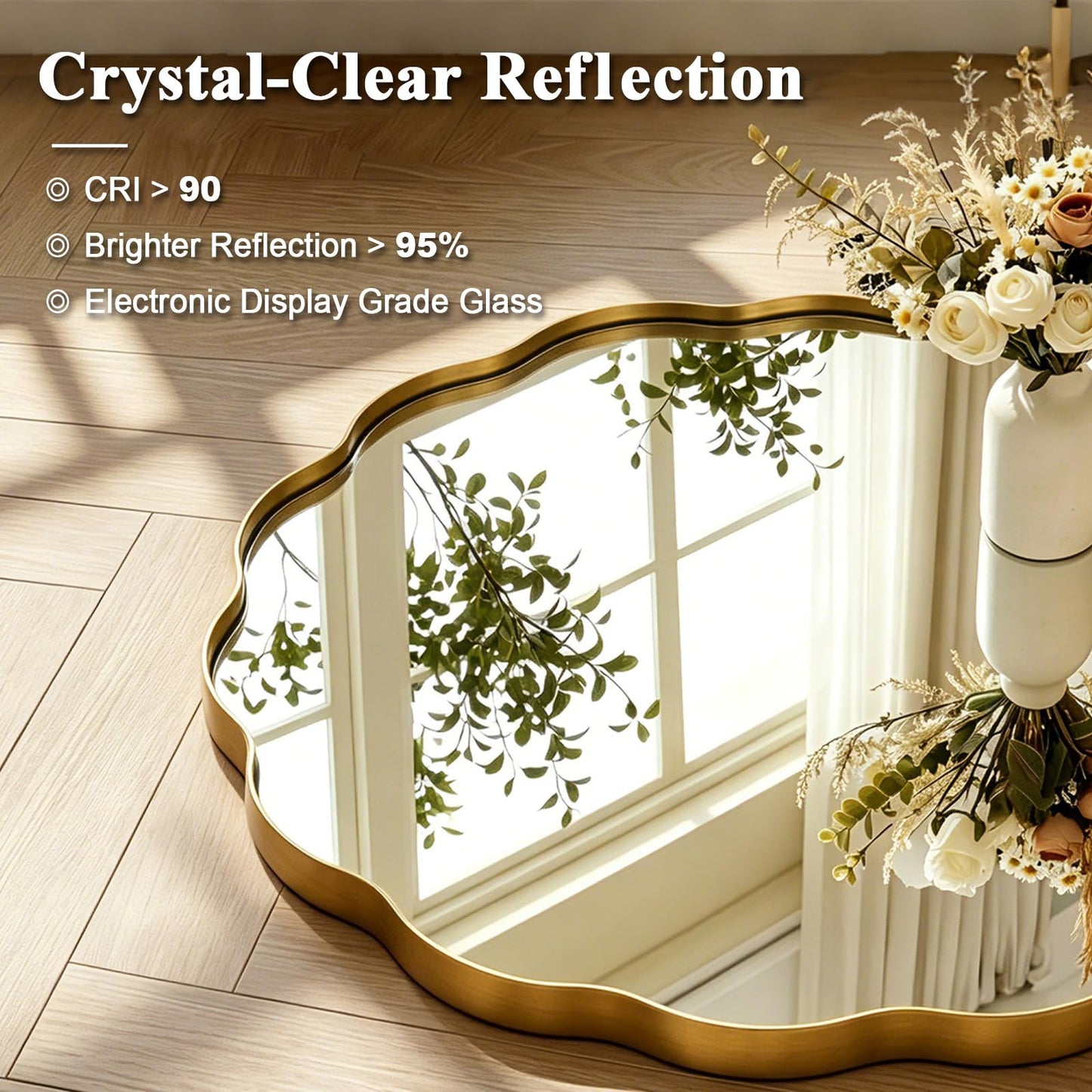 ANDY STAR Brushed Gold Round Wall Mirror 36 Inch, Brass Round Bathroom Mirrors for Over Sink, Anti-Rust Brass Circle Frame for Bathroom, Entryway