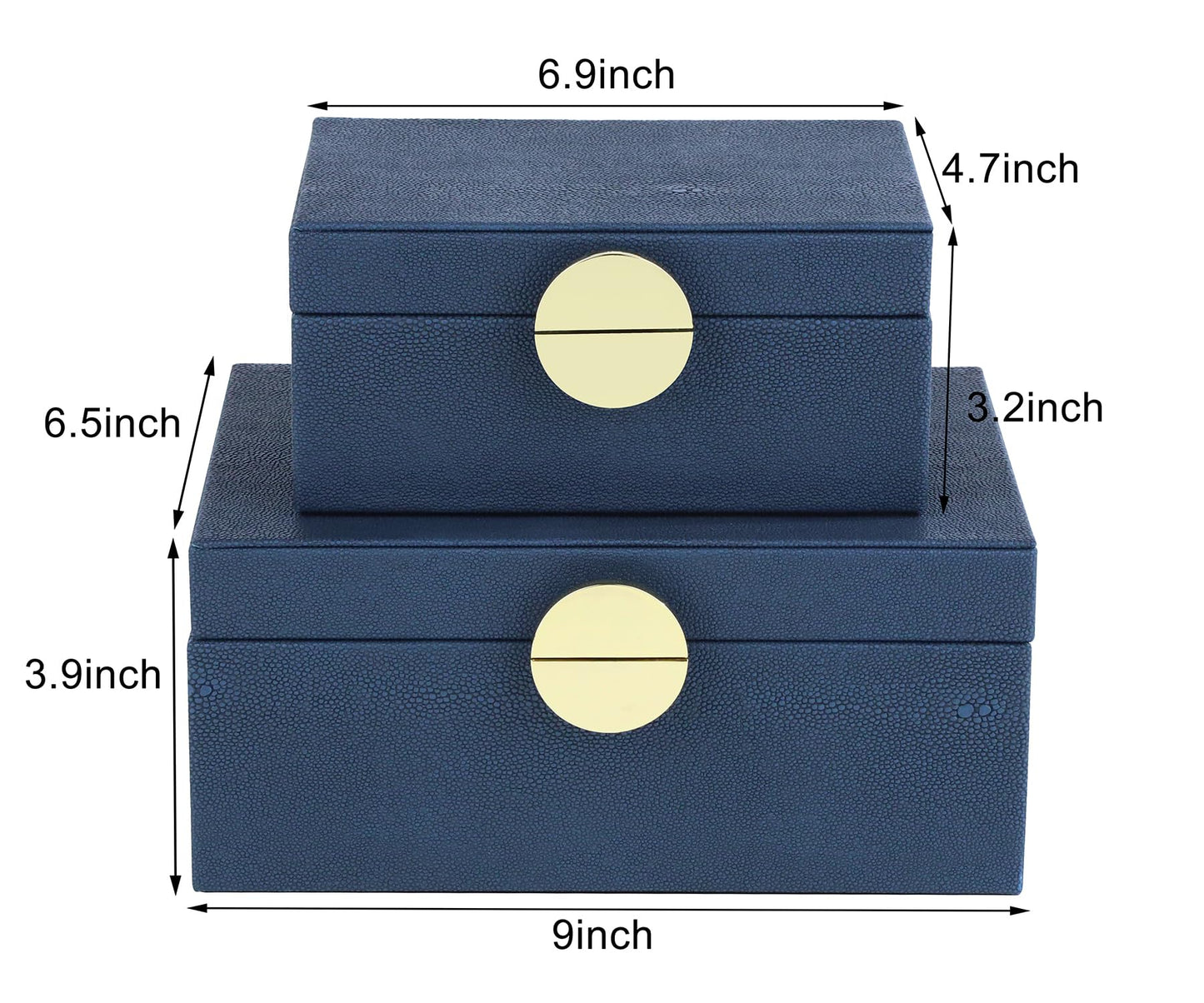Faux Shagreen Decorative Boxes, Set of 2