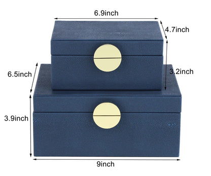Faux Shagreen Decorative Boxes, Set of 2
