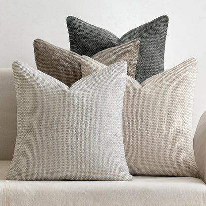 Chenille Throw Pillow Covers, Set of 4