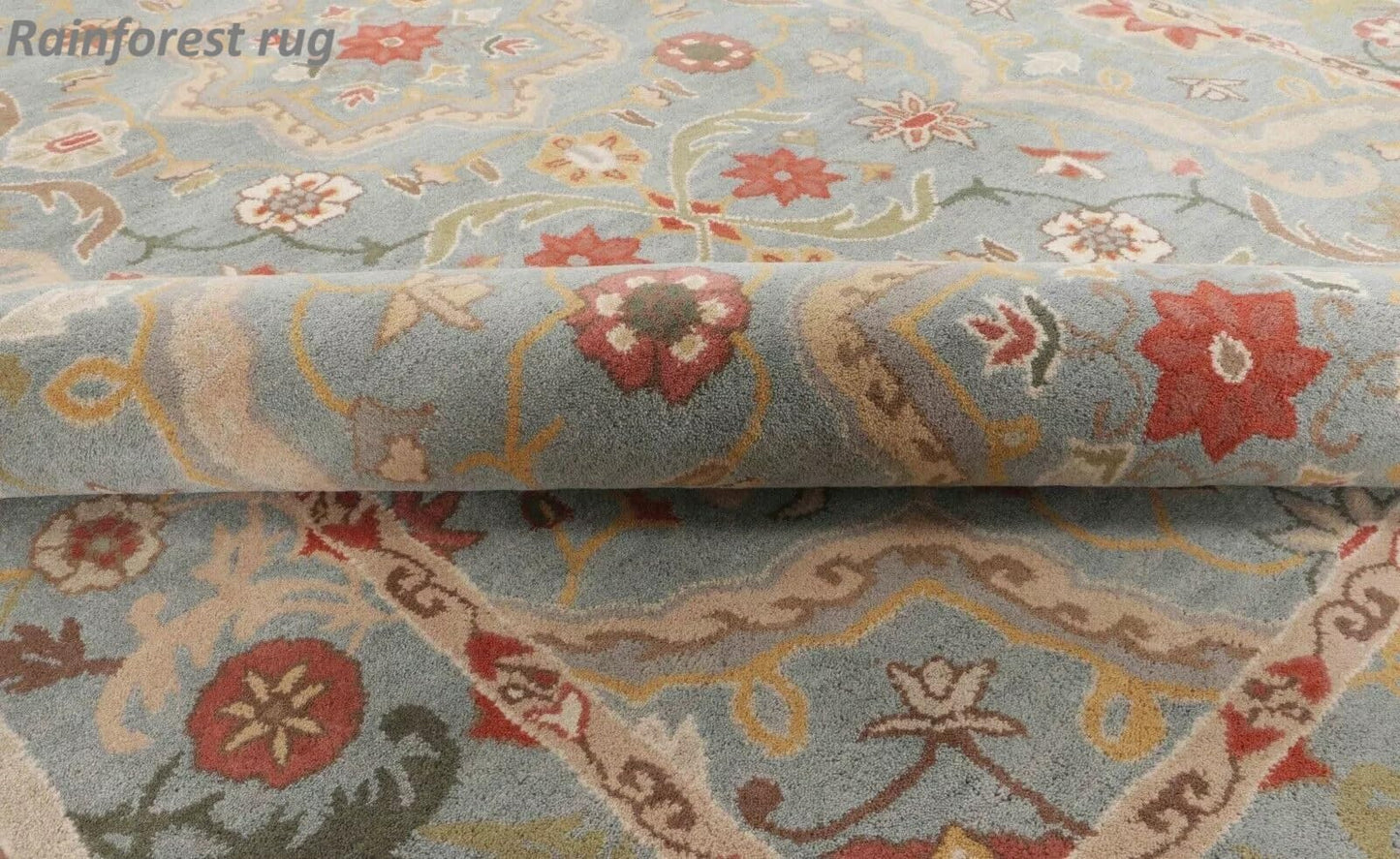 Rainforest Rug Handmade Traditional Oriental Premium 100% Wool Area Rugs & Carpet Bedroom Living Room Dining Room Luxury Home (Multi B, 9x12 Rectangular)