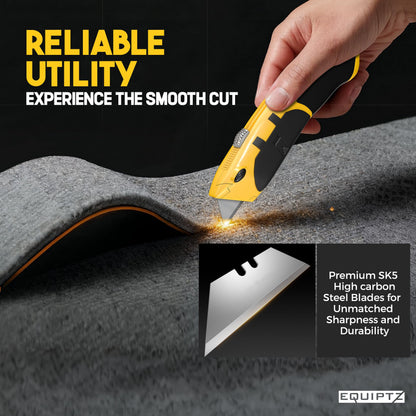 Heavy-Duty Razor Blade Knife with 10 Replacement Blades