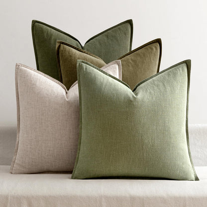 Linen Throw Pillow Covers, Set of 4