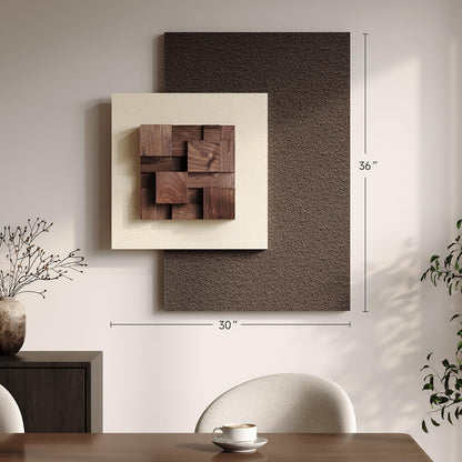 3D Textured Wood & Sandstone Abstract Wall Art