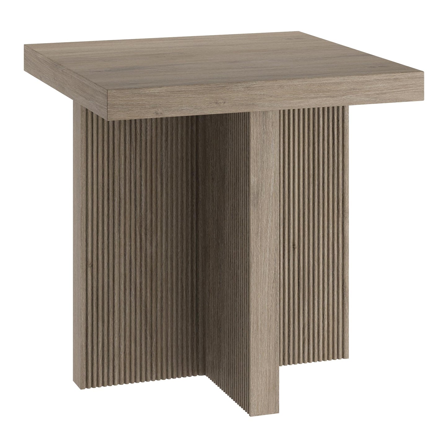 Wood Accent Table with Reeded Detail