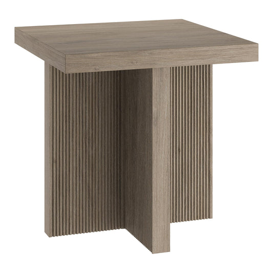 Wood Accent Table with Reeded Detail