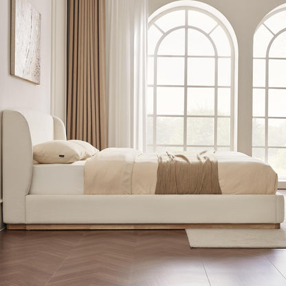 Upholstered Platform Queen Size Bed