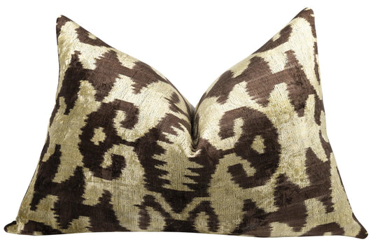 Velvet Lumbar Pillow with Down Feather Insert
