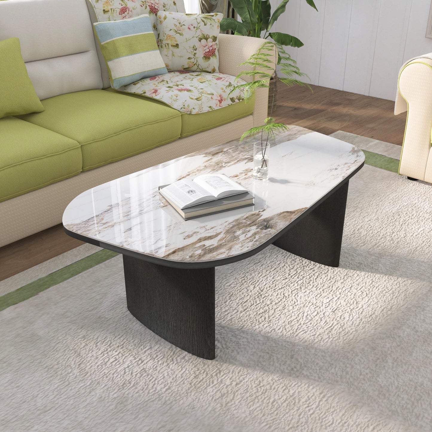 Wood & Marble Coffee Table