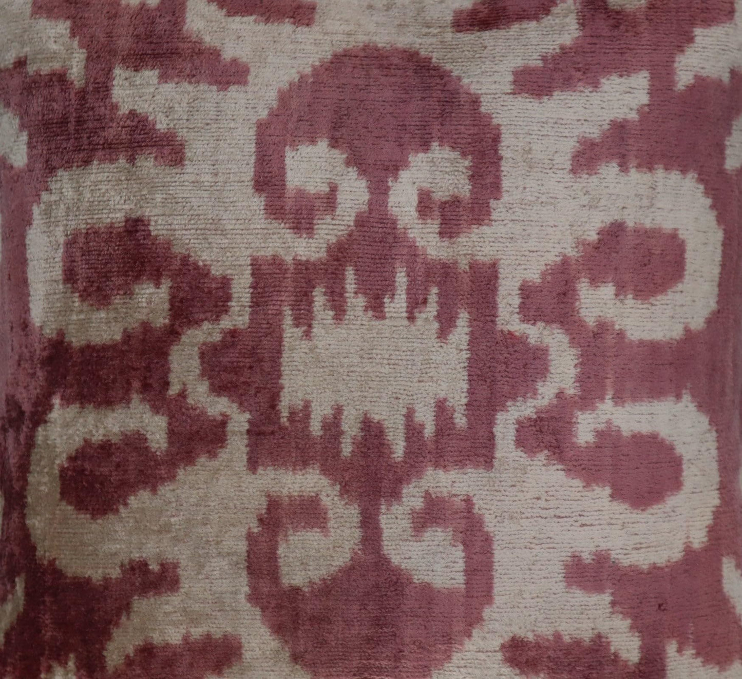 Canvello Handmade Burgundy Ikat Velvet Throw Pillow – Luxury Decorative Cushion, 16x16 Inch, Down Feather Insert, Bohemian Tribal Accent Pillow for Sofa, Couch & Bed