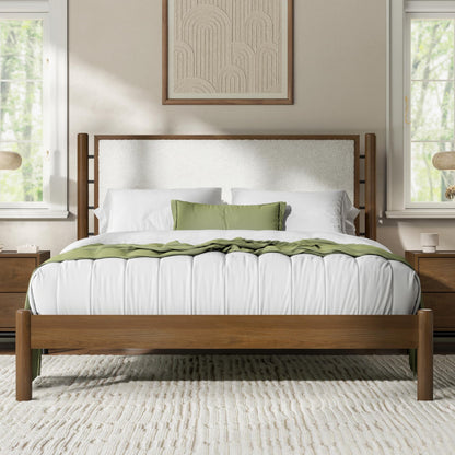 Wood Frame Queen Size Bed with Wood Frame