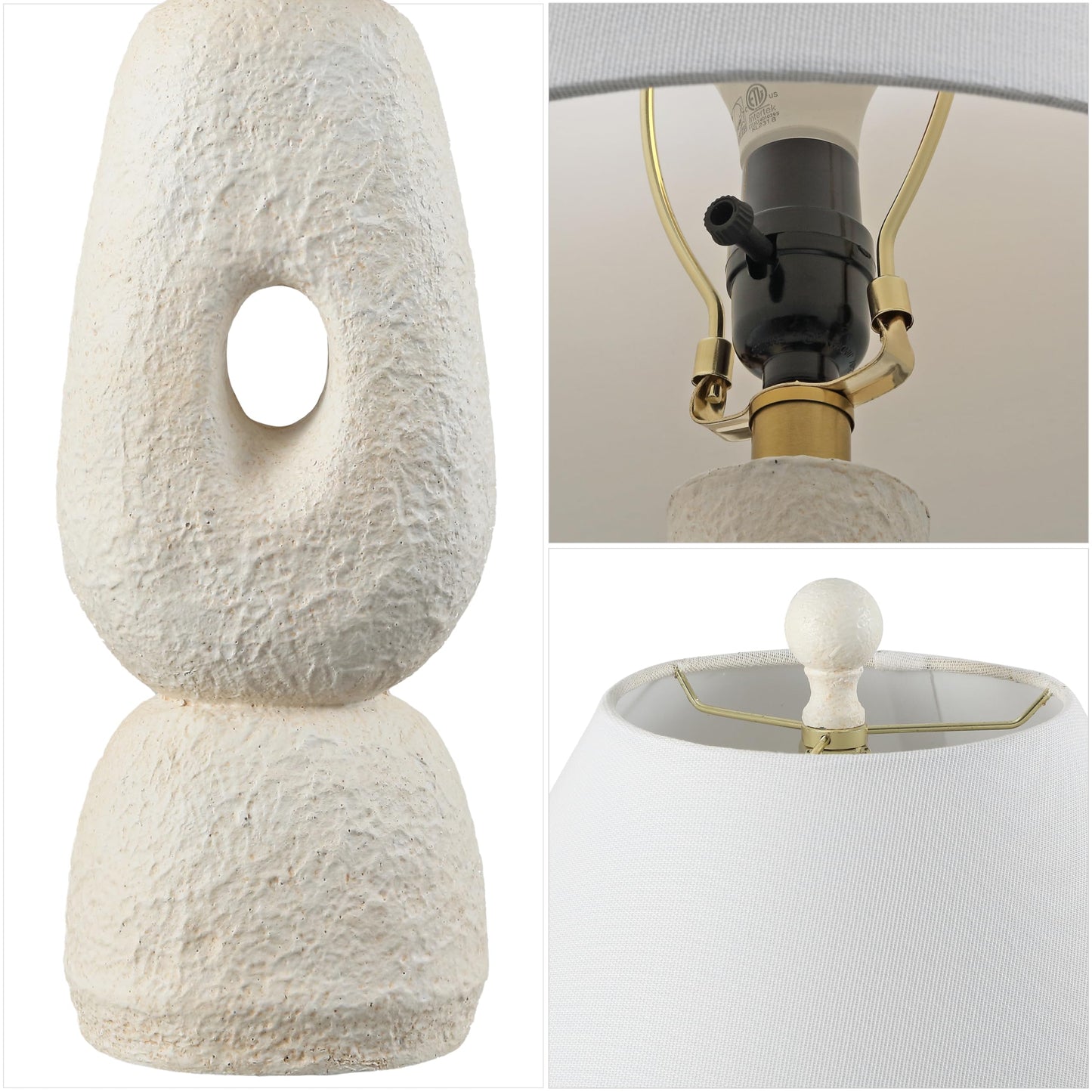 Textured Resin Table Lamps, Set of 2