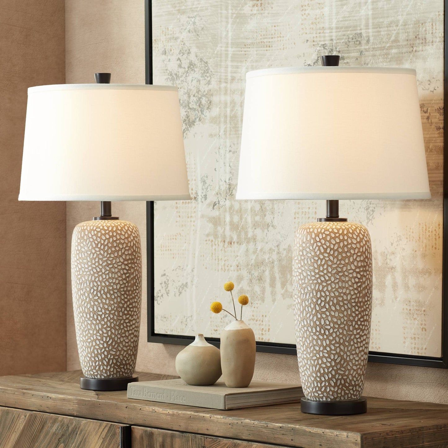 Resin Table Lamps, Set of 2