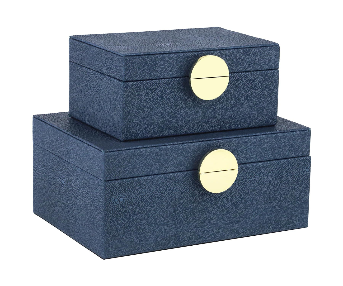 Faux Shagreen Decorative Boxes, Set of 2