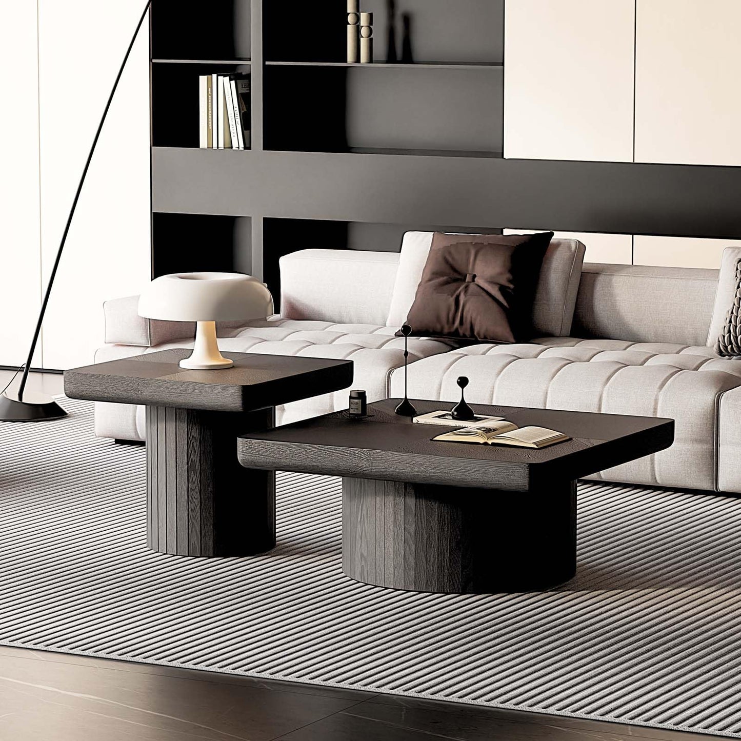 Nesting Pedestal 2-Piece Coffee Table