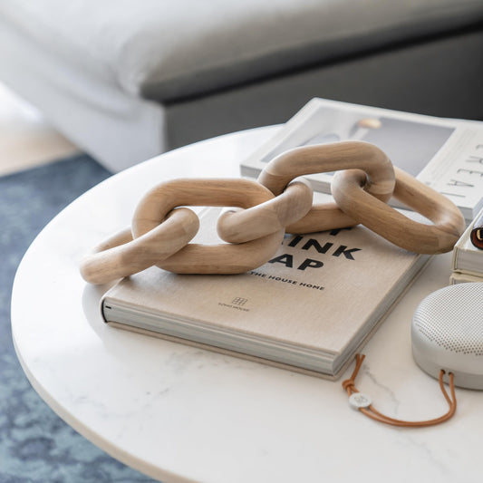 Wood Sculptural Chain Decorative Object