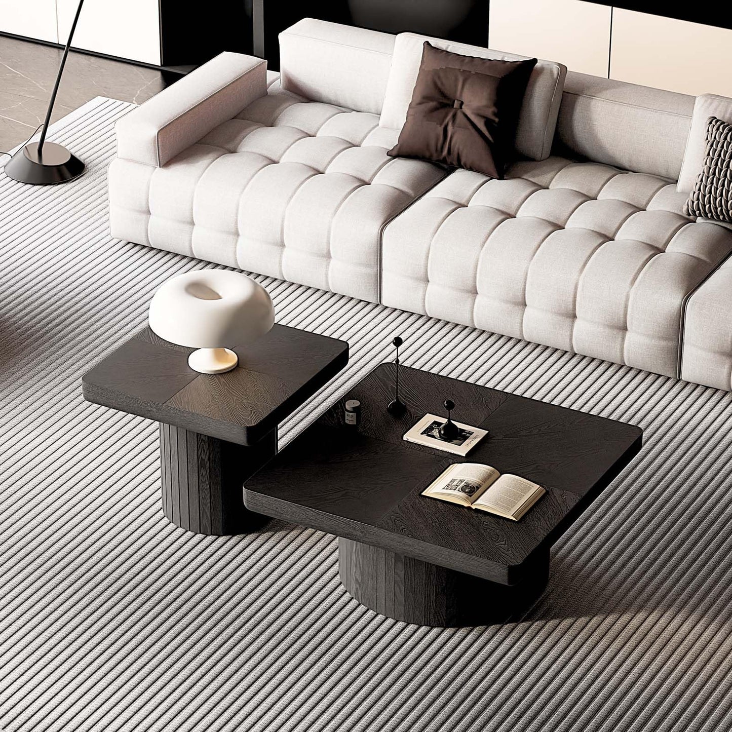 Nesting Pedestal 2-Piece Coffee Table