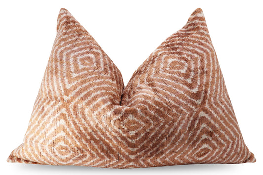 Velvet Lumbar Pillow with Down Feather Insert